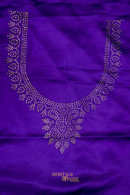 Royal Purple Swarovski Stone Work Mashru Banarasi Silk Saree