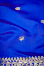 Blue Katan Banarasi Silk Saree with Rich Paisley Zari Border