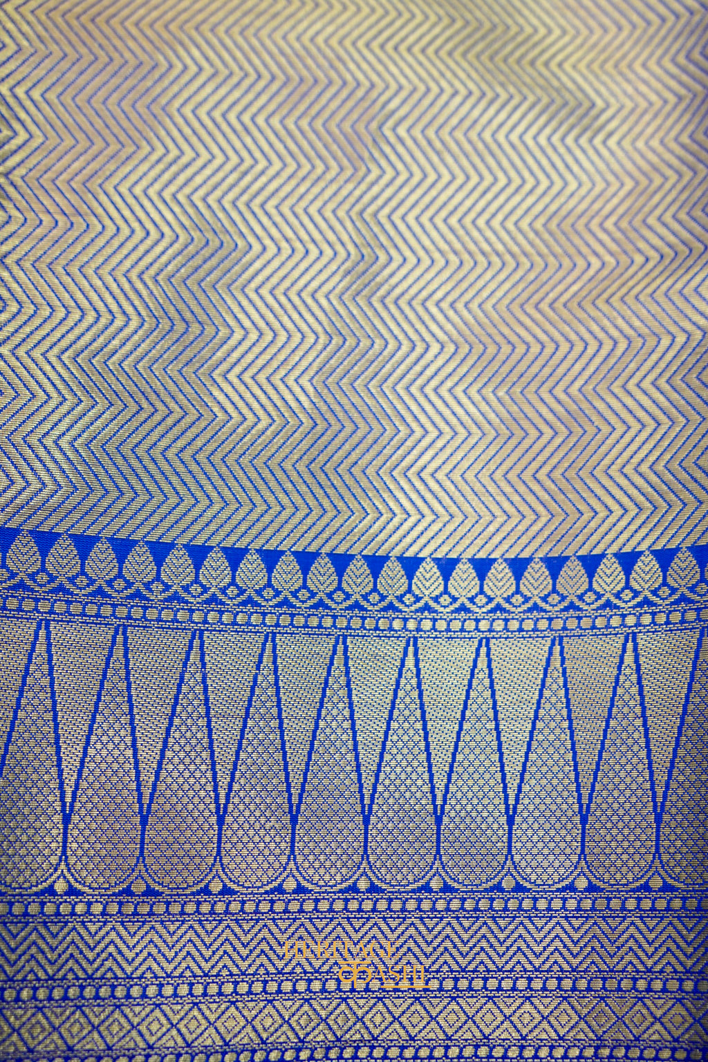 Blue Katan Banarasi Silk Saree with Rich Paisley Zari Border