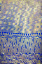 Blue Katan Banarasi Silk Saree with Rich Paisley Zari Border