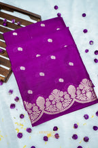 Royal Purple Soft Silk Zari Buti Banarasi Saree