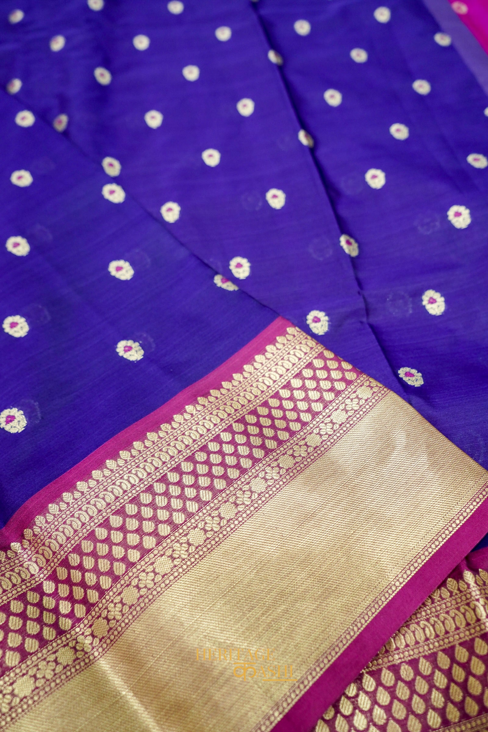 Royal Purple Soft Banarasi Zari Buti Silk Saree