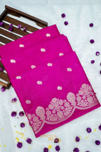 Rani Pink Soft Silk Zari Buti Banarasi Saree