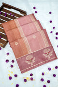 Dusty Rose Viscose Rangkat Silk Saree