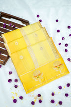 Sunshine Yellow Viscose Rangkat Silk Saree