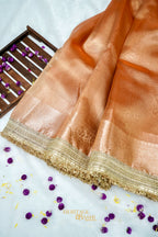 Burnt Orange Maharani Tissue Silk Saree