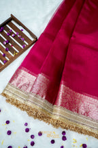 Gulabi Pink Maharani Tissue Silk Saree