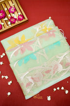 Mint Green Kora Silk Dhakai Floral Weaving Banarasi Saree