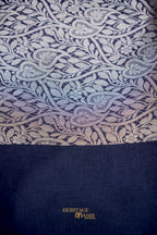 Navy Blue Banarasi Silk Stripe Saree with Premium Satin Border