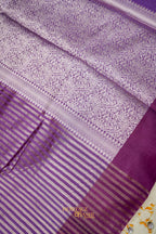 Purple Banarasi Silk Stripe Saree with Premium Satin Border