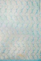 Sky Blue Kora Silk Dhakai Floral Weaving Banarasi Saree