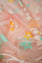 Peach Kora Silk Dhakai Floral Weaving Banarasi Saree