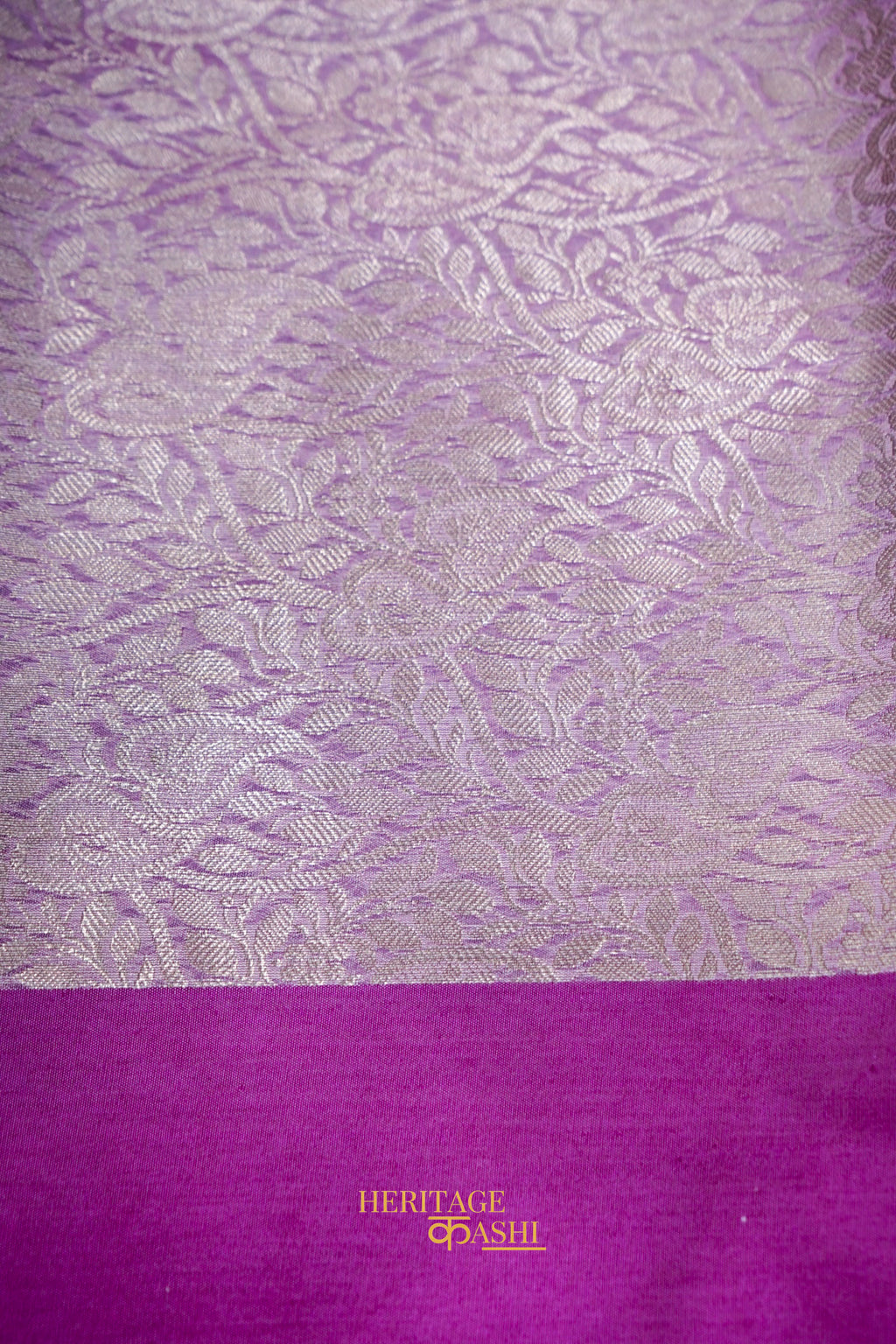 Baby Pink Banarasi Silk Stripe Saree with Premium Satin Border