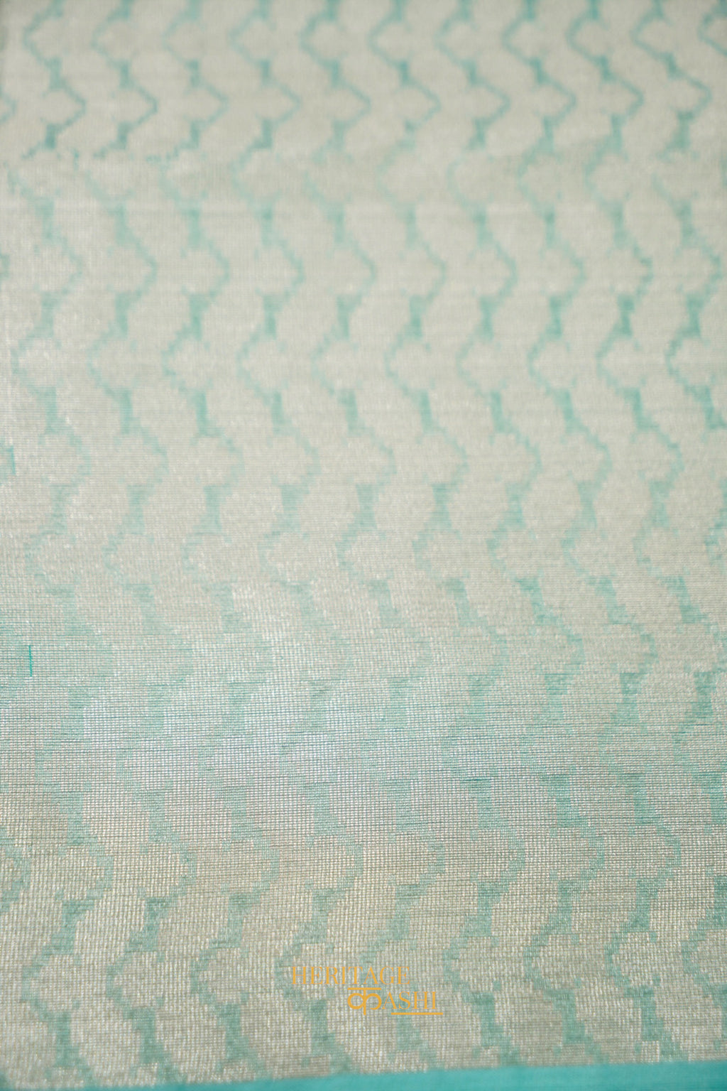 Aqua Green Kora Silk Dhakai Floral Weaving Banarasi Saree