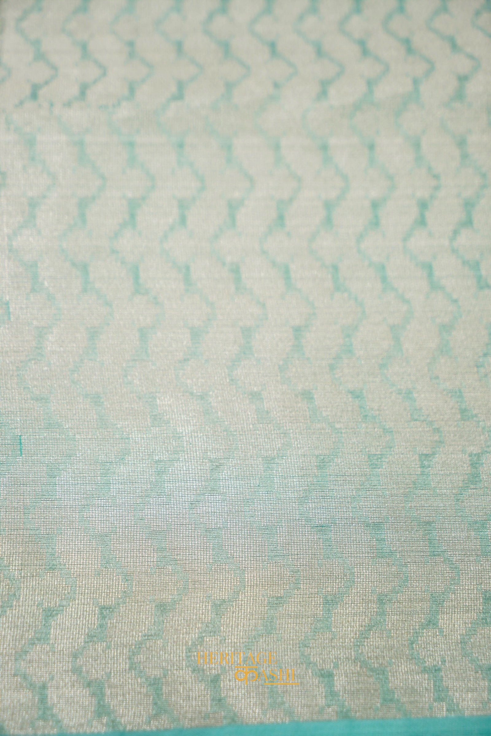 Aqua Green Kora Silk Dhakai Floral Weaving Banarasi Saree