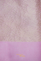 Light Pink Banarasi Silk Stripe Saree with Premium Satin Border