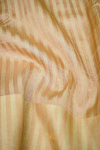 Cream Banarasi Silk Stripe Saree with Premium Satin Border