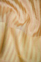 Cream Banarasi Silk Stripe Saree with Premium Satin Border