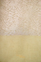 Cream Banarasi Silk Stripe Saree with Premium Satin Border