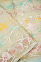 Ivory Kora Silk Dhakai Floral Weaving Banarasi Saree