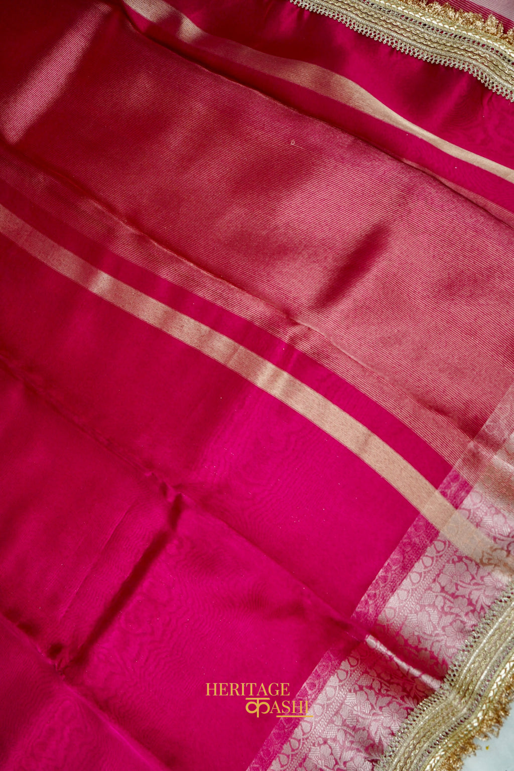 Gulabi Pink Maharani Tissue Silk Saree
