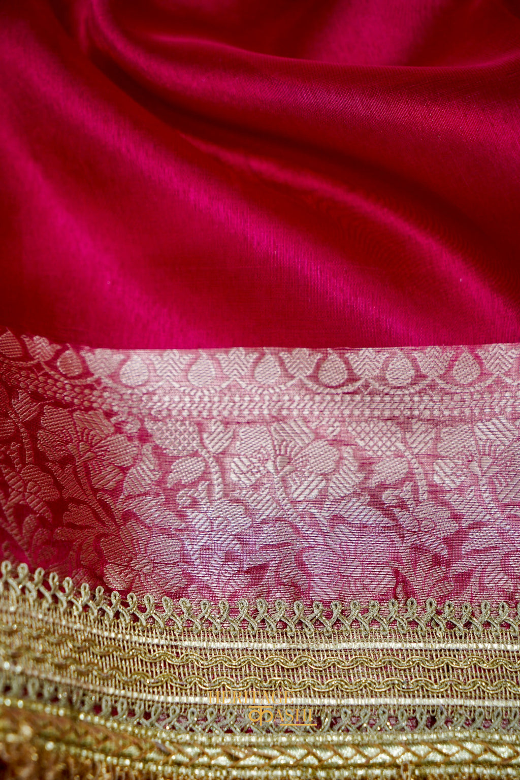 Gulabi Pink Maharani Tissue Silk Saree