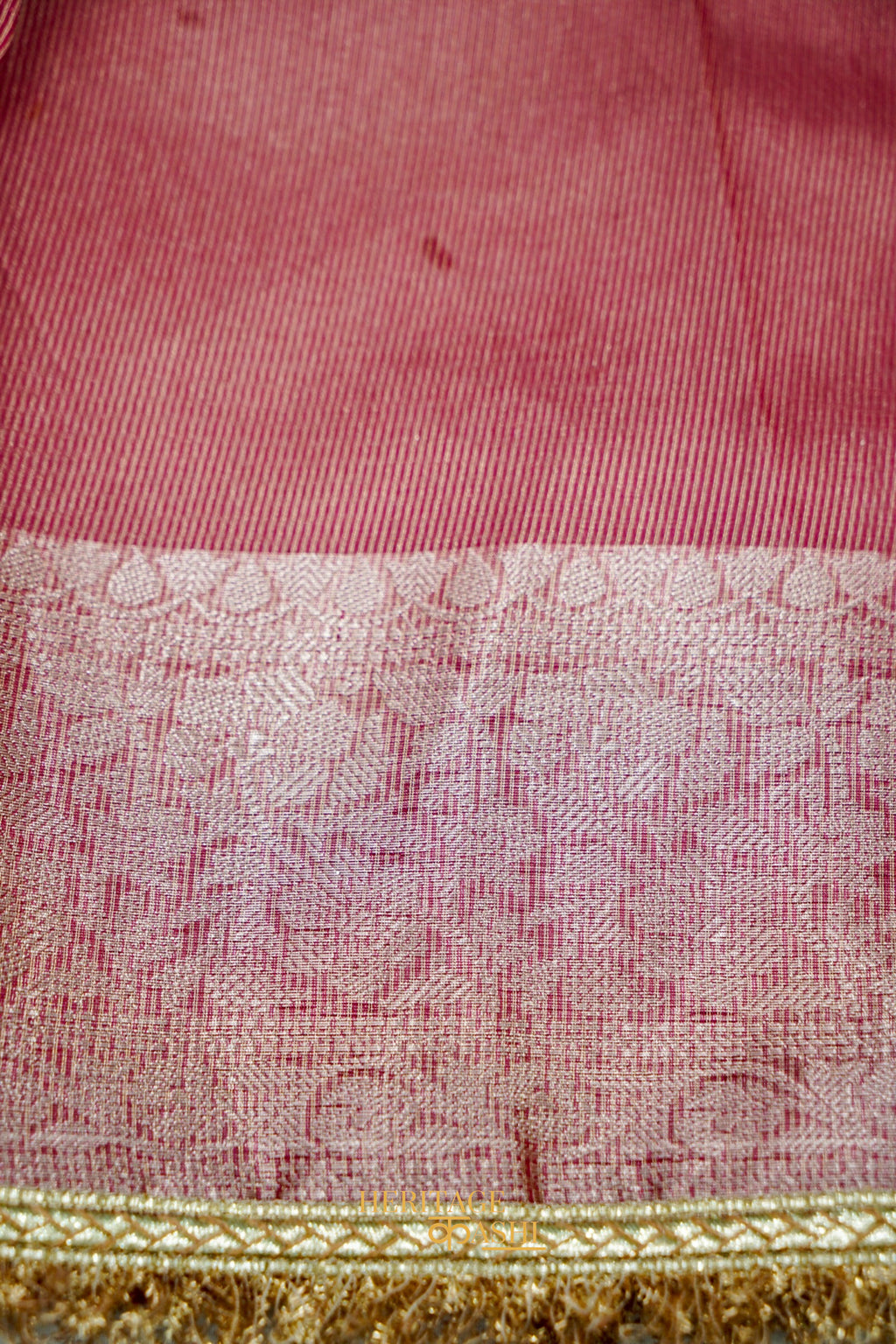 Gulabi Pink Maharani Tissue Silk Saree