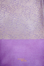 Lavender Banarasi Silk Stripe Saree with Premium Satin Border