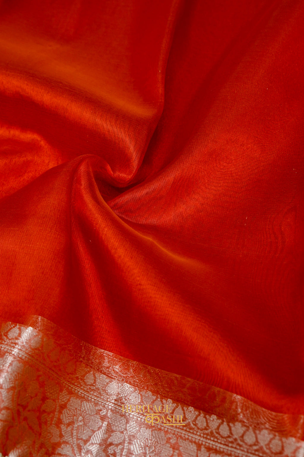 Burnt Orange Maharani Tissue Silk Saree