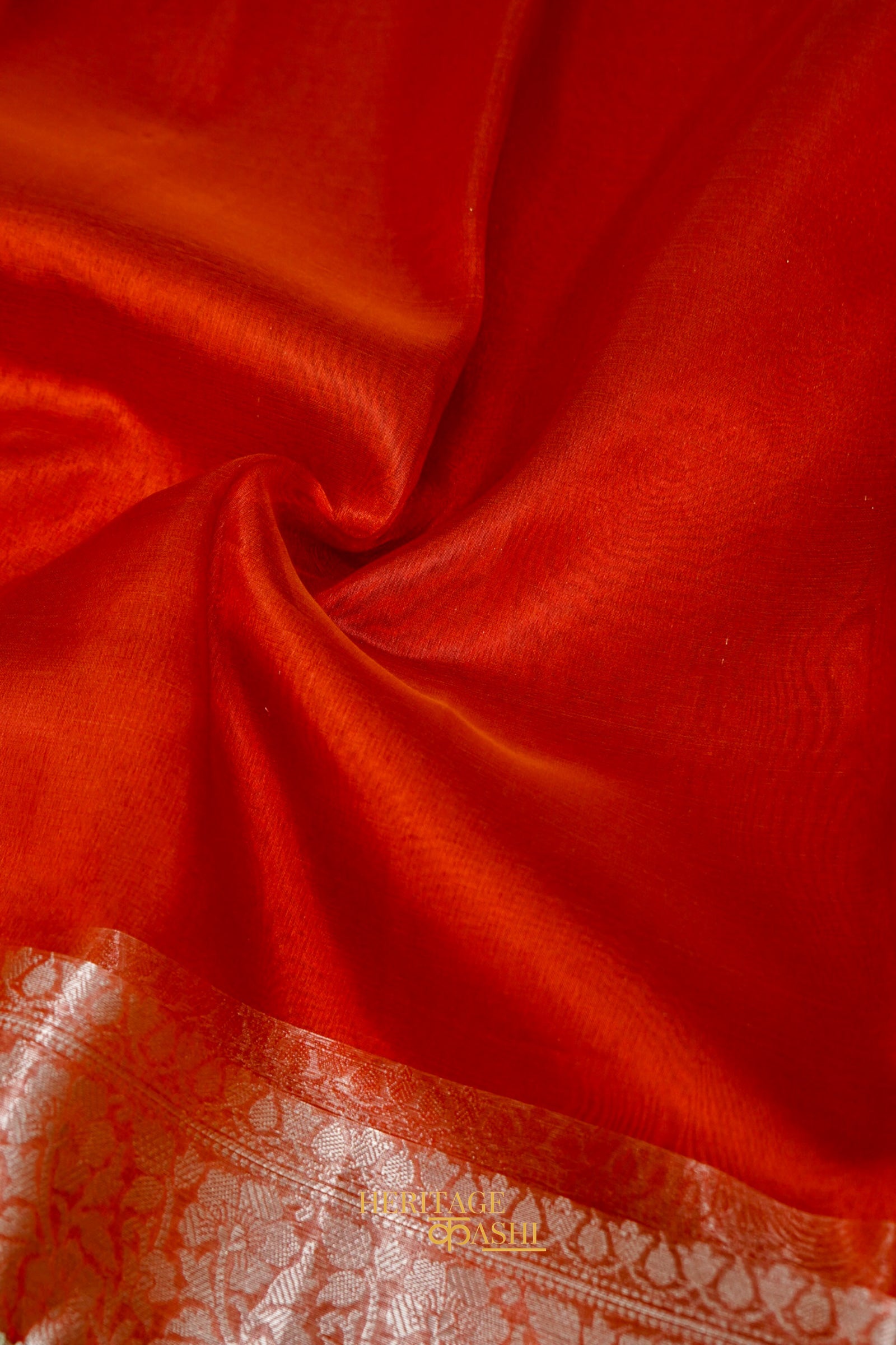 Burnt Orange Maharani Tissue Silk Saree