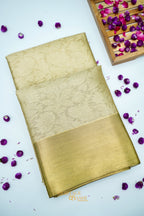 Nita Ambani Inspired Golden Embossed Soft Tissue Silk Saree
