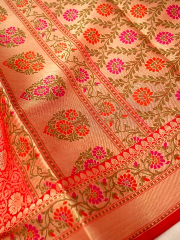 Red Katan Brocade Fancy Paithani Border Saree - Image 7