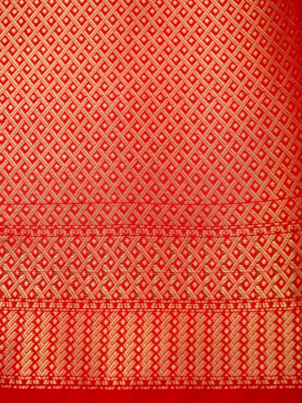 Red Katan Brocade Fancy Paithani Border Saree - Image 8