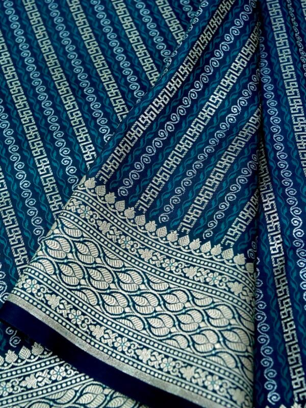 Rama Katan Designer Handloom Banarasi Saree - Image 6
