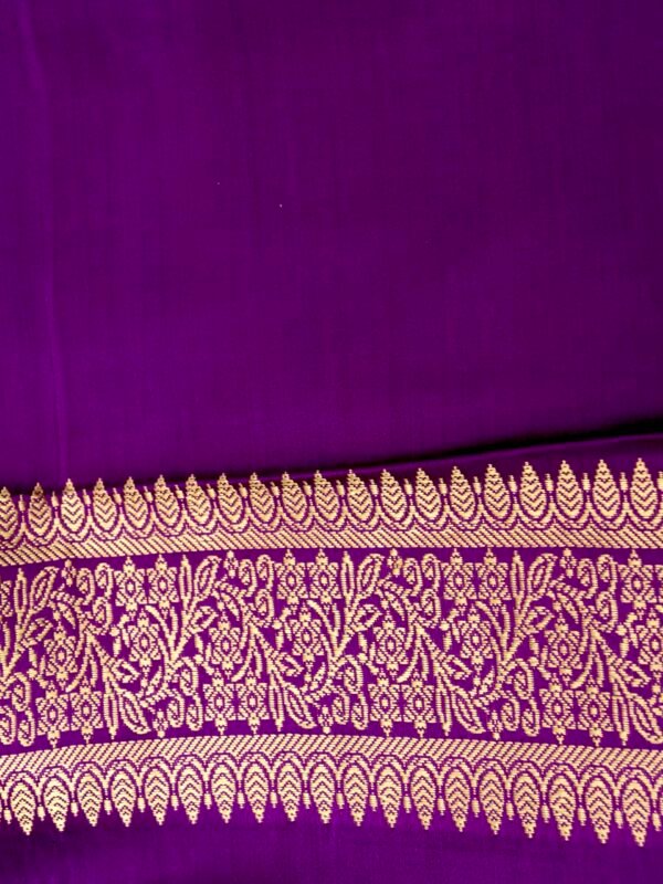 Magenta Tanchui Satin Handloom Kadhuwa Saree - Image 6