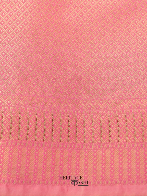 Baby Pink Katan Brocade Fancy Paithani Border Saree - Image 6