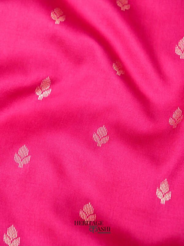 Pink Banarasi Silk Buti Saree - Image 5