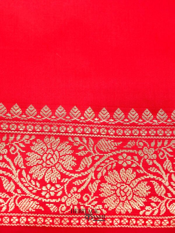 Navy Blue Banarasi Silk Buti Saree - Image 6