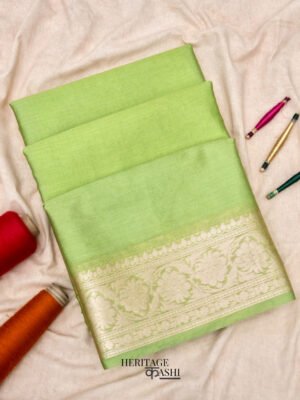 Pista Green Warm Silk Plain Saree