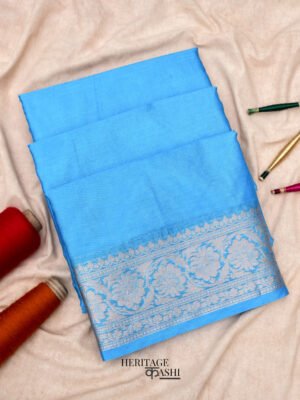 Light Blue Warm Silk Plain Saree