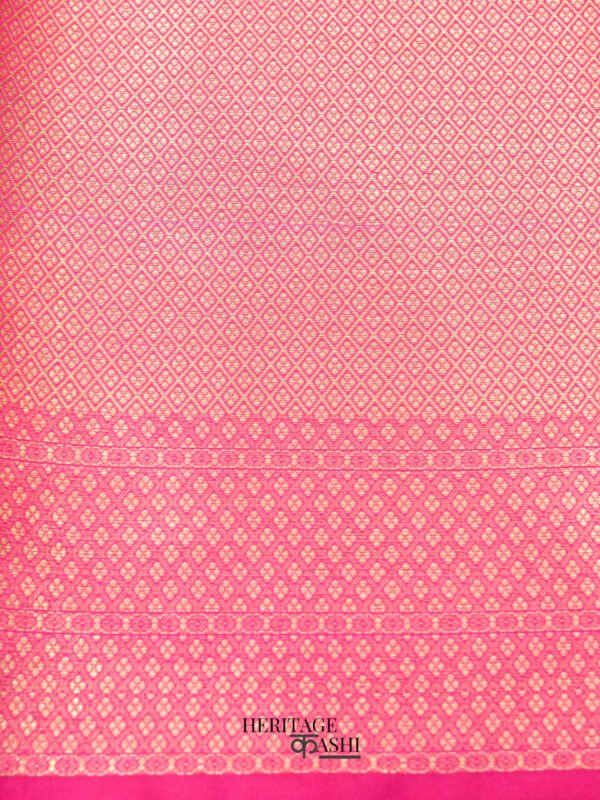 Pink Katan Floral Motif Ghatchola Designer Saree - Image 6