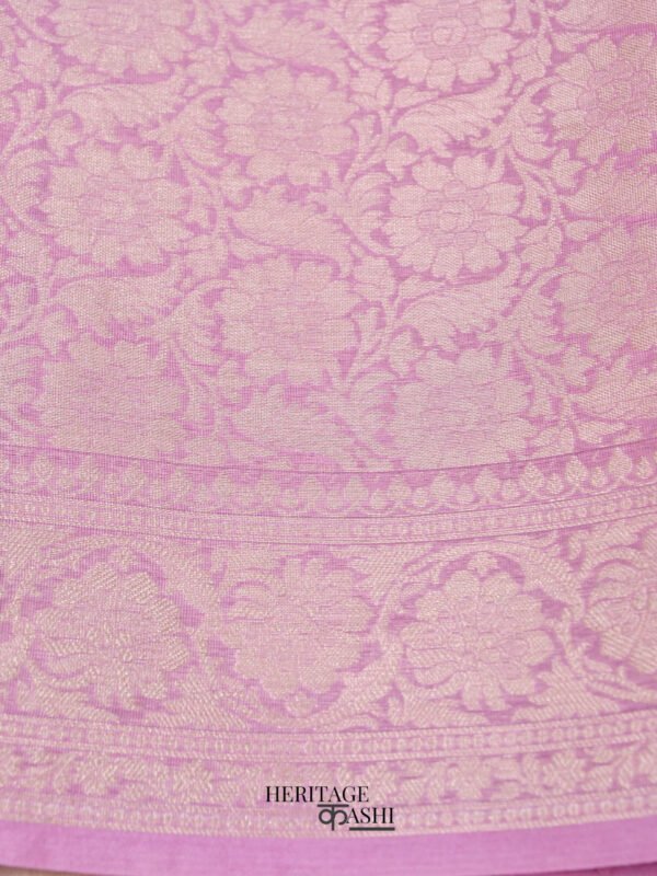 Baby Pink Warm Silk Plain Saree - Image 2