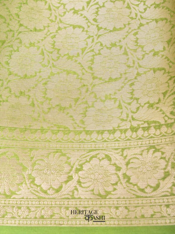 Pista Green Warm Silk Plain Saree - Image 4