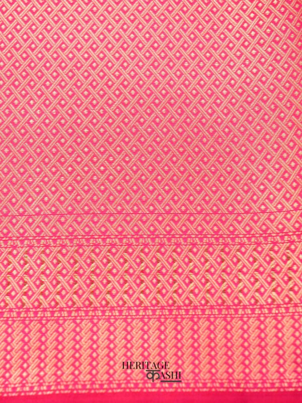 Rani Pink Katan Brocade Fancy Paithani Border Saree - Image 7