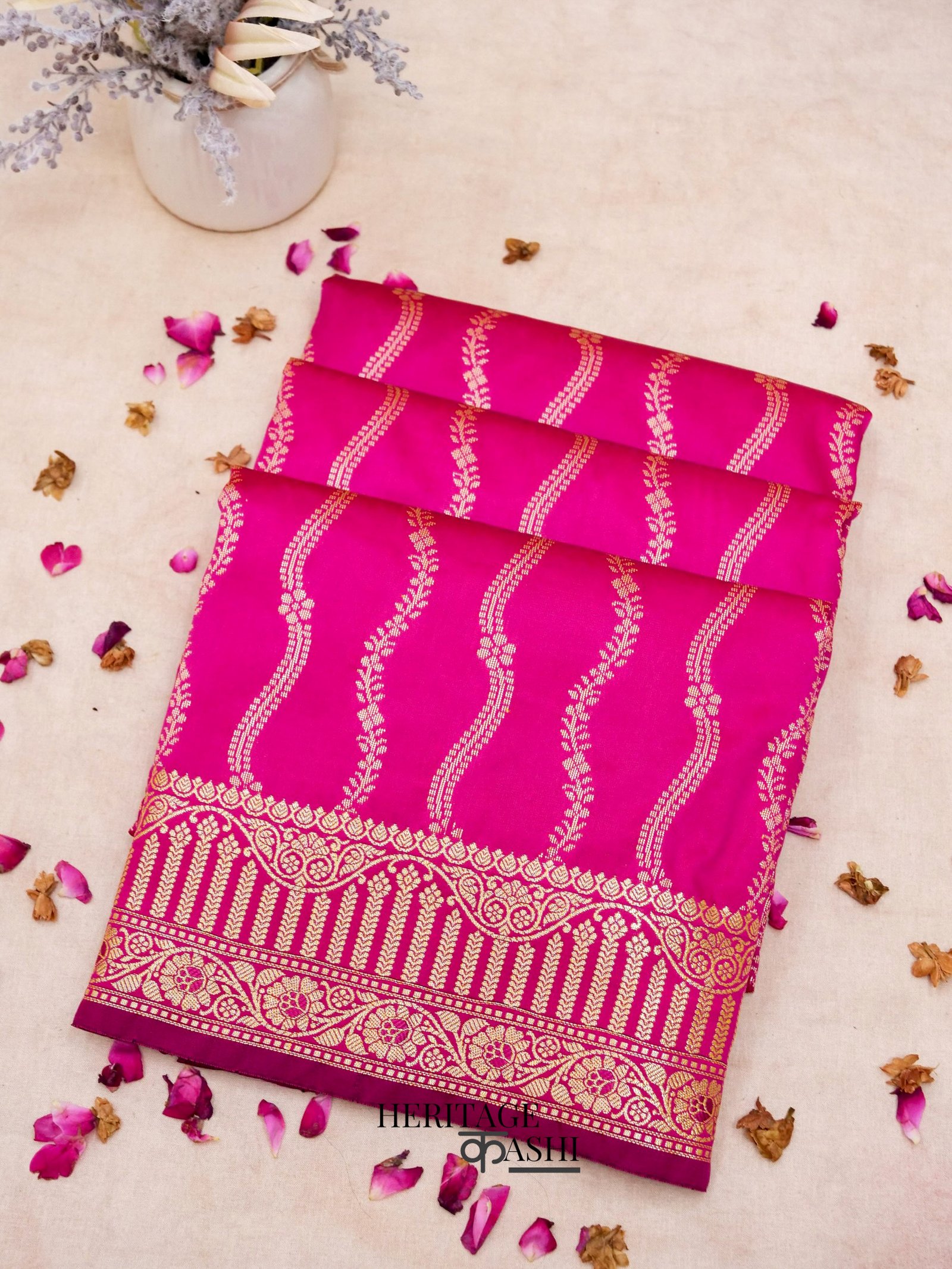 Pink Banarasi Silk Designer Saree