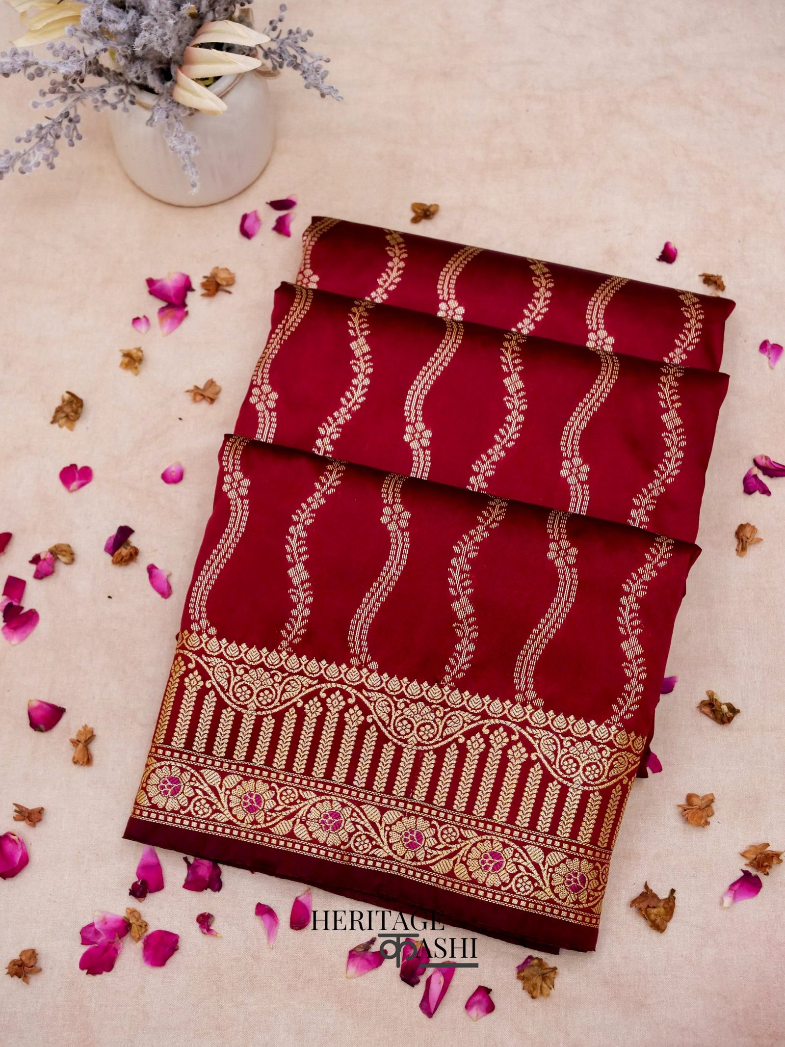 Maroon Banarasi Silk Designer Saree