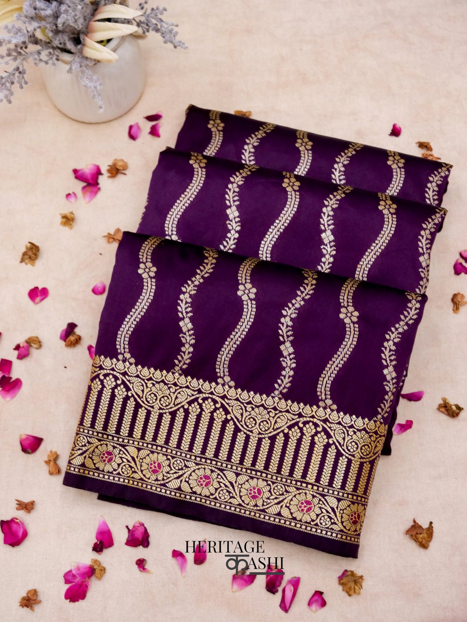 Royal Purple Banarasi Silk Designer Saree