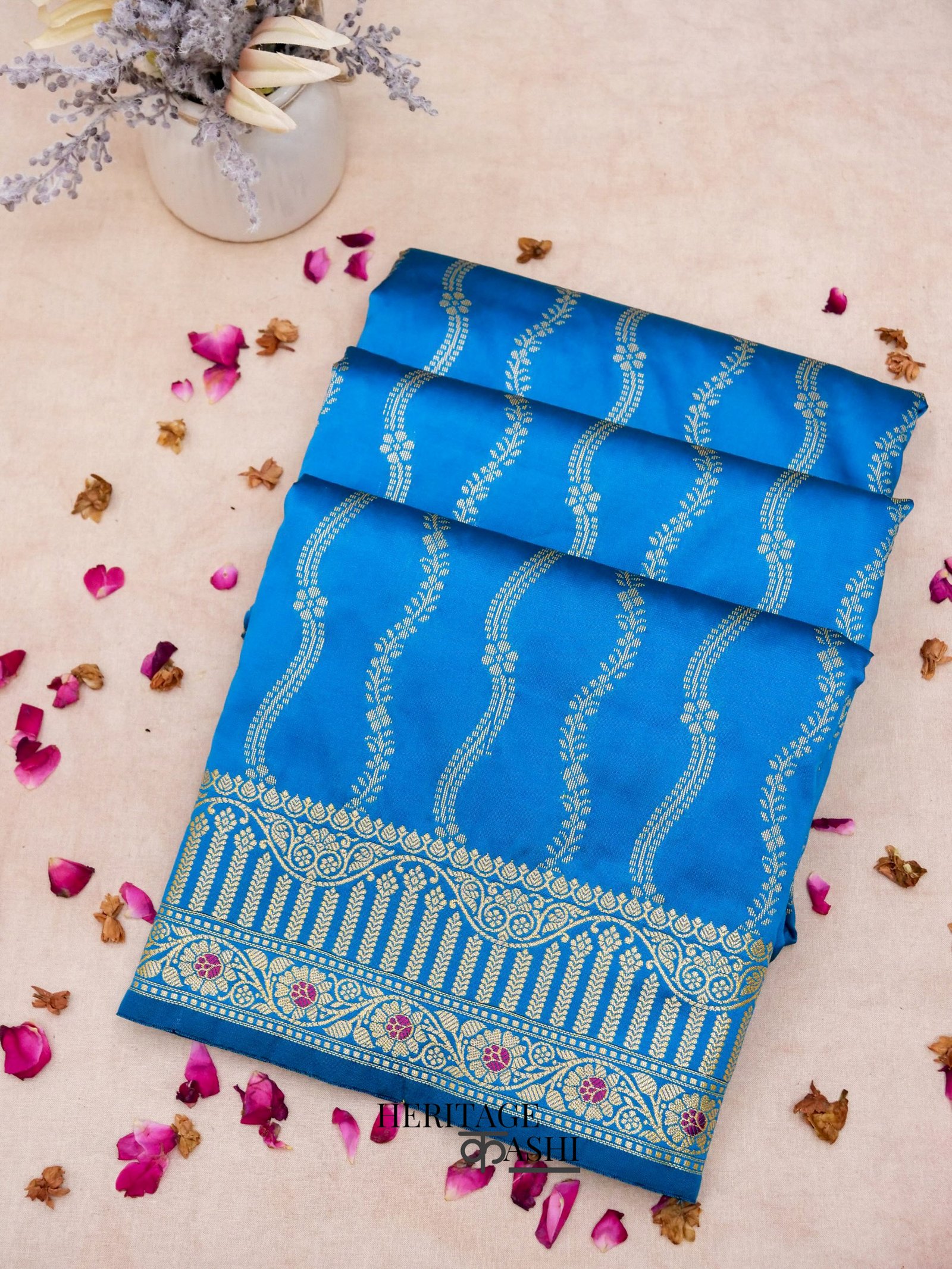 Royal Blue Banarasi Silk Designer Saree